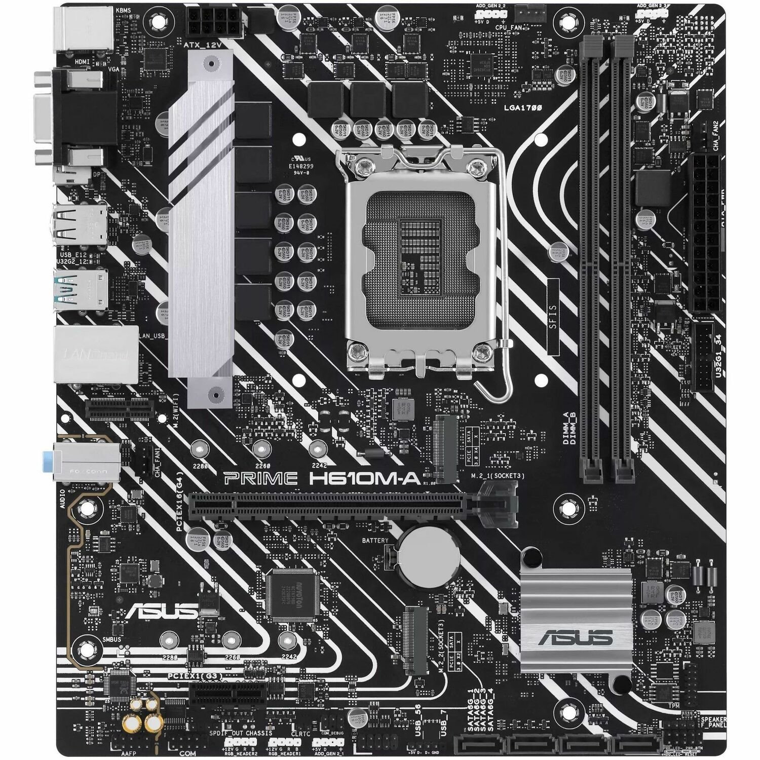 Asus Prime H610M-A-CSM Gaming Desktop Motherboard - Intel H610 Chipset - Socket LGA-1700 - Micro ATX