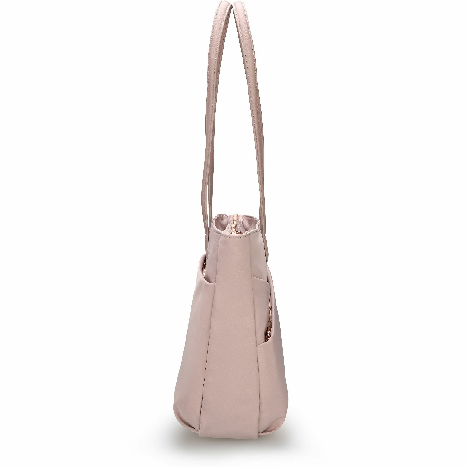 Swissdigital KATY ROSE NG Lotus Tote Bag - USB Charging Port, RFID Protection, LED Light, Eco-Friendly Fabric, 14" Laptop Compartment, Powerbank Pocket, Key Clip & Multifunctional Pockets