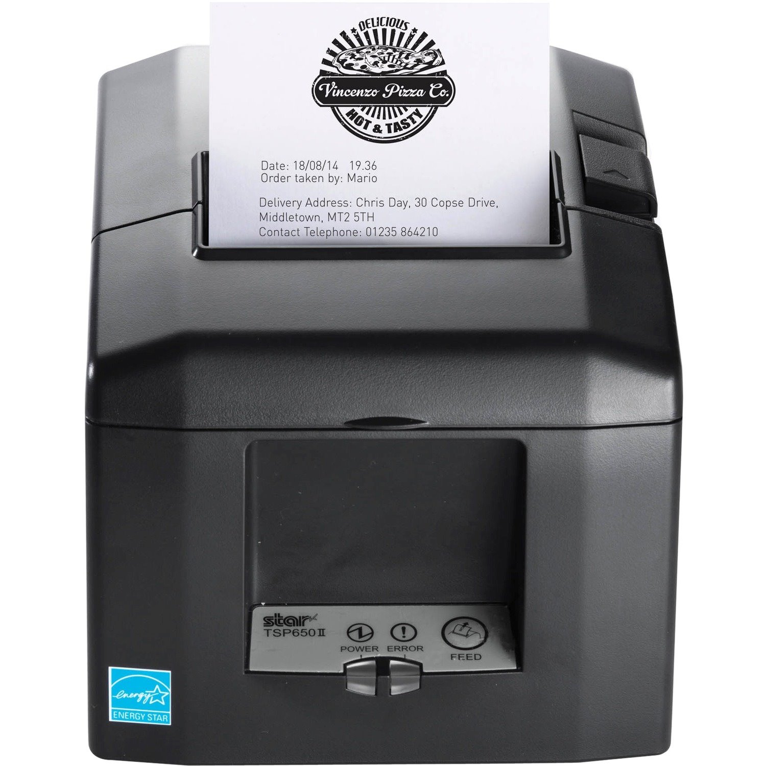 Star Micronics TSP654IIE3 Direct Thermal Printer - Monochrome - Wall Mount - Label Print - Bluetooth