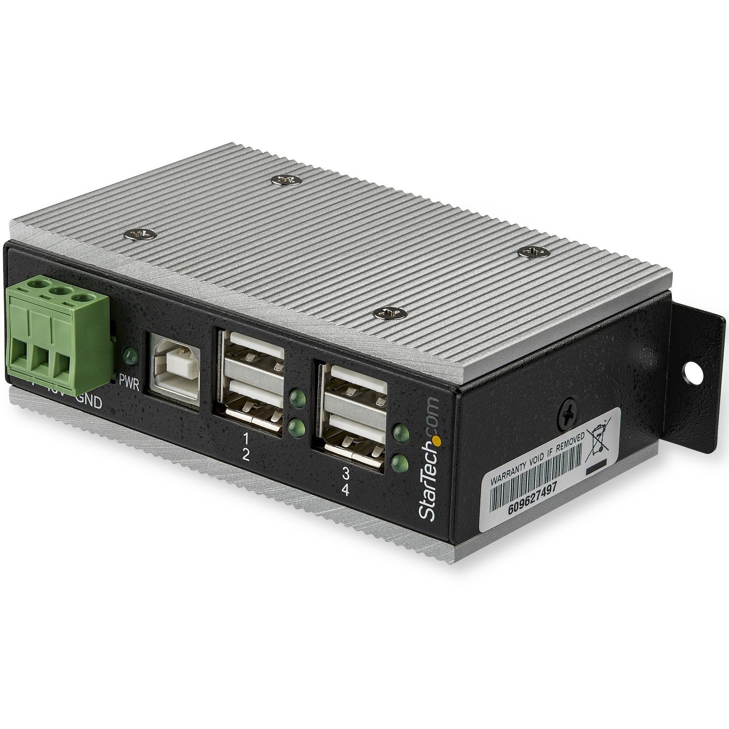 StarTech.com USB Hub - USB Type B - External - Black, Silver - TAA Compliant