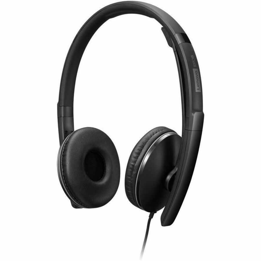 Lenovo Wired On-ear, Over-the-head Stereo Headset - Black
