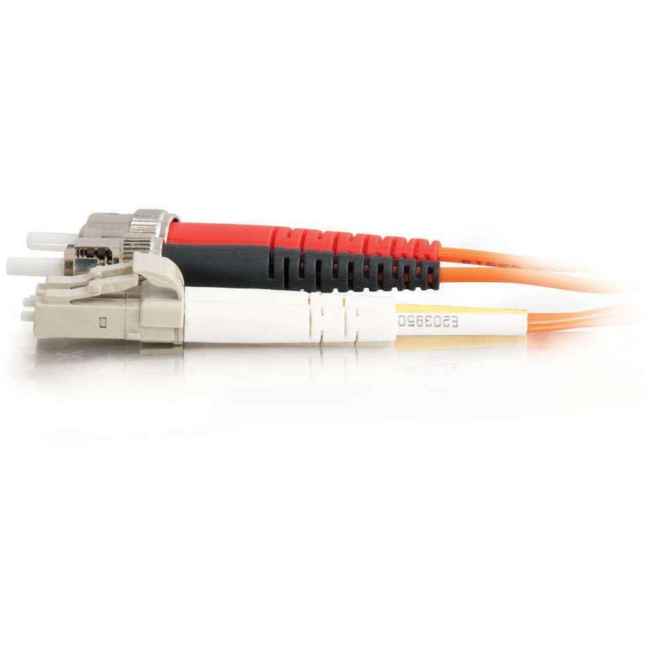 C2G 4m LC-ST 62.5/125 OM1 Duplex Multimode PVC Fiber Optic Cable (USA-Made) - Orange