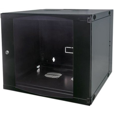 Intellinet 15U 19" Double Section Wall Mount Cabinet, 23.6" Depth, Flatpacked, Black