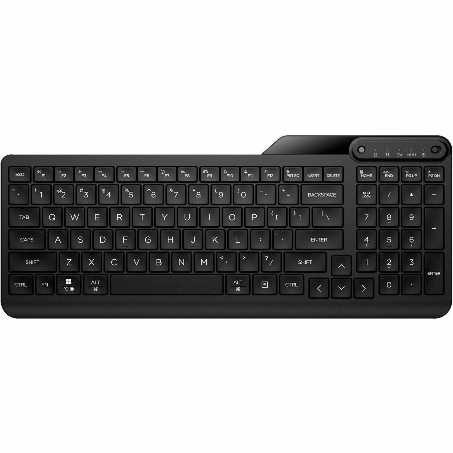 HP 475 Keyboard - Wireless Connectivity - USB Type A Interface - Jet Black