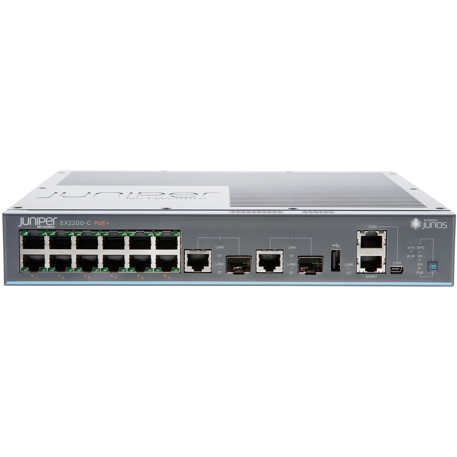 Juniper Networks 12-Port 10/100/1000BaseT Ex2200-C Compact Fanless Layer 3 Switch