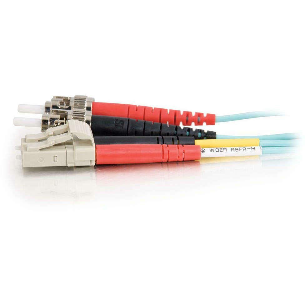 Cables To Go C2G 2M LC-ST 10Gb 50/125 Om3 Duplex Multimode PVC Fiber Optic Cable - Aqua