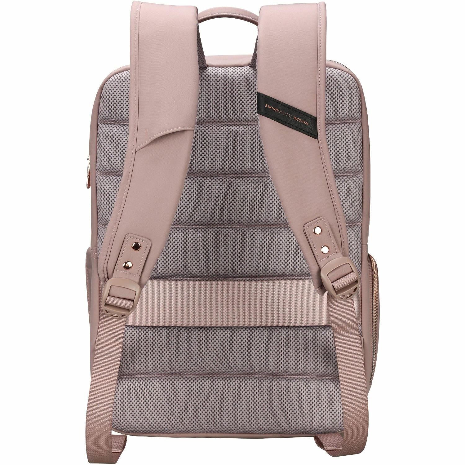 Swissdigital KATY ROSE NG Lotus L+ Smart Laptop Backpack - Sleek Tech Travel Bag with USB Charging Port, RFID Pocket, Eco-Friendly Fabric, Trolley Sleeve, Fits 16" Laptop & 12.9" Tablet, Power Bank Pocket, Mouse Pouch, Key Clip, Glasses Case Pocket, Water Bottle Holder, Multifunctional Pockets, and Ventilated Back Panel