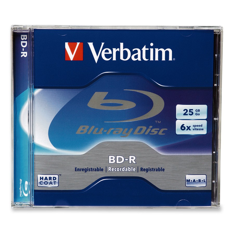 Verbatim BD-R 25GB 6X with Branded Surface - 1pk Jewel Case Box