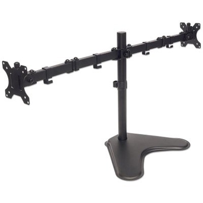 Manhattan Universal Dual Monitor Stand With Double-Link Swing Arms For 13" To 32" Monitors Up To 17 LBS