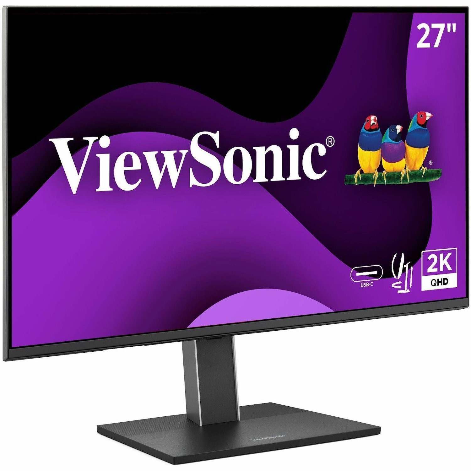 ViewSonic VG2752-2K 27 Inch 1440p Monitor, IPS Display with 100Hz for Smooth Home and Office Productivity, Full Ergonomic Adjustability, 5-Port USB Hub, 65W USB-C, HDMI, and DisplayPort Inputs