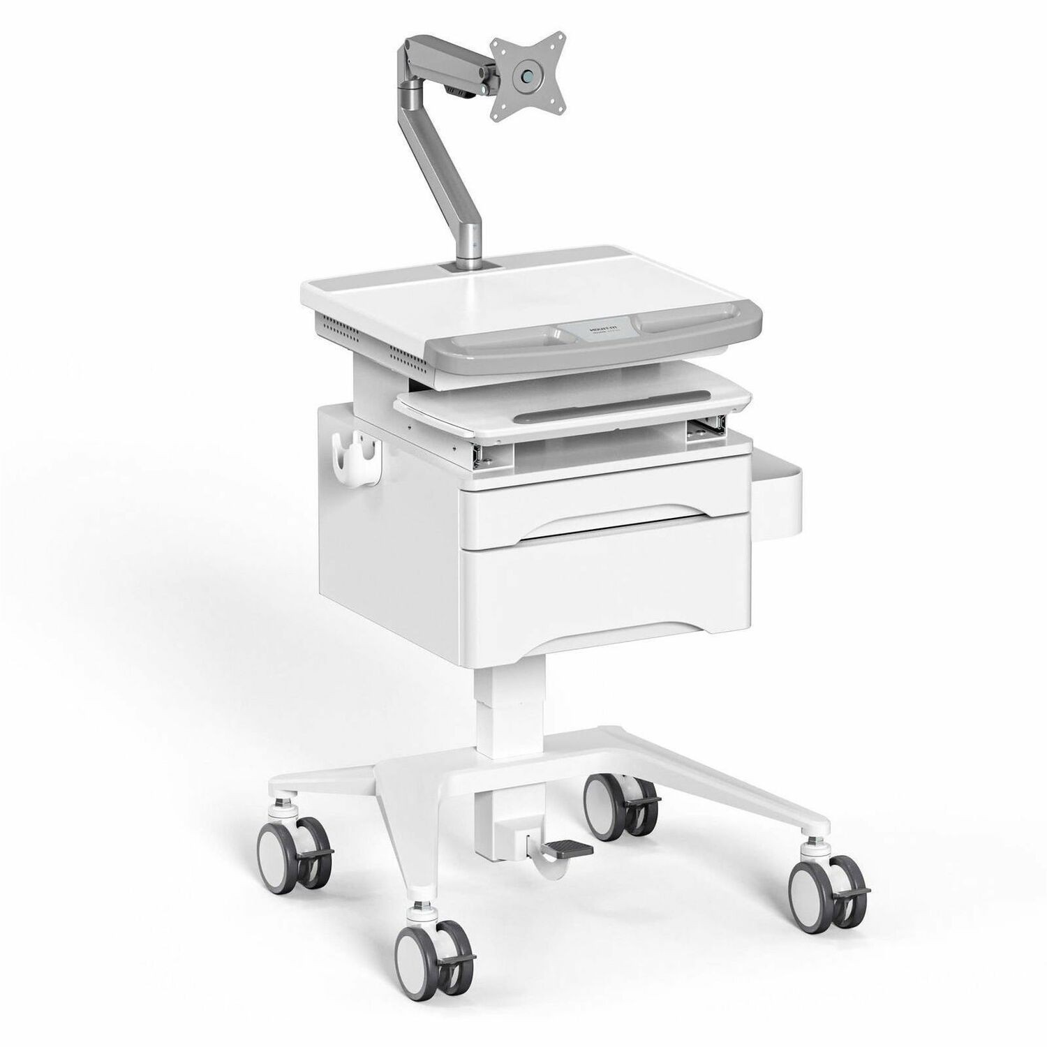 Mount-It! MedHub Mobile Workstation with Drawers Monitor Arm