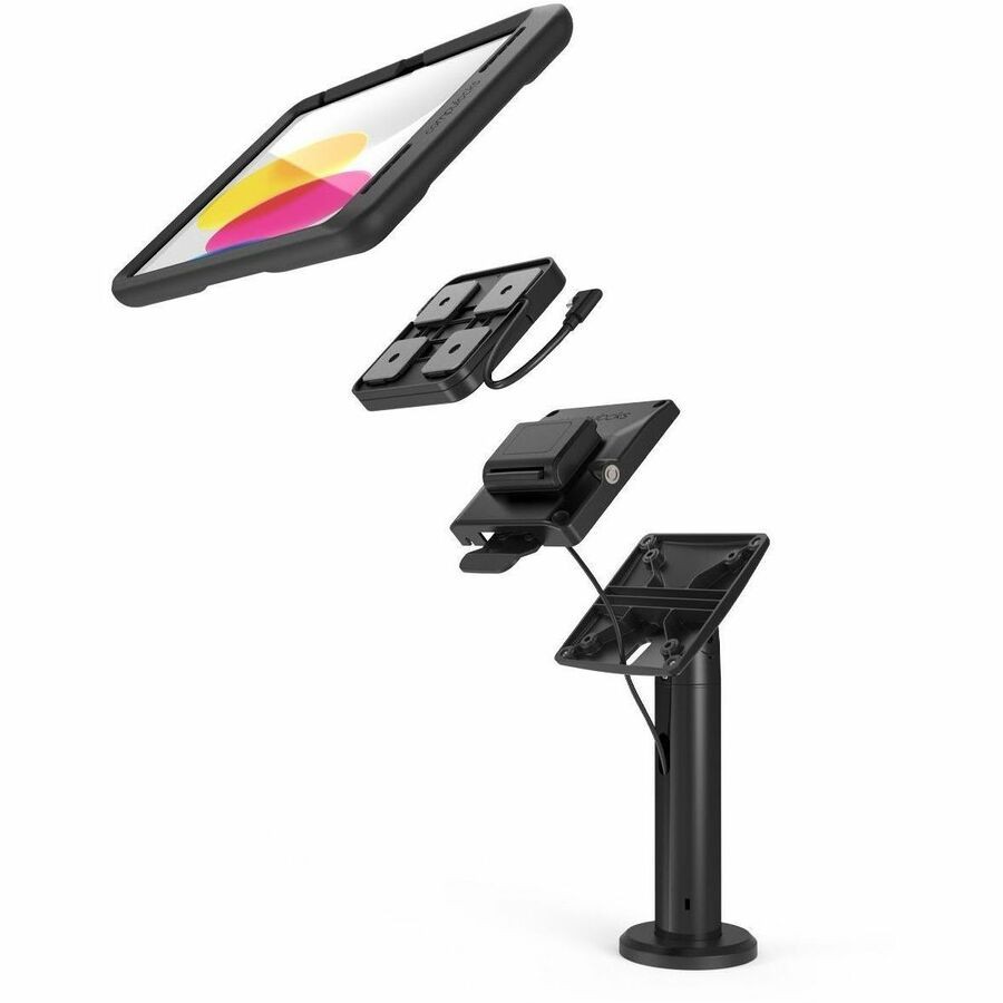 Compulocks iPad 10th-11th (A16) Gen, Mount with Cable-free Charging Tilting Stand 8" Black