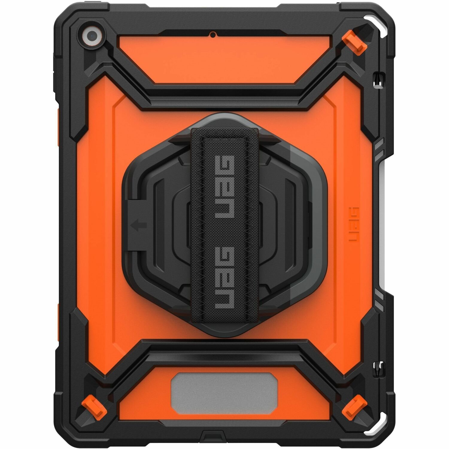 Urban Armor Gear Plasma Series iPad 10.2" (9th Gen, 2021) Case with Kickstand and Hand Strap - Orange/Black