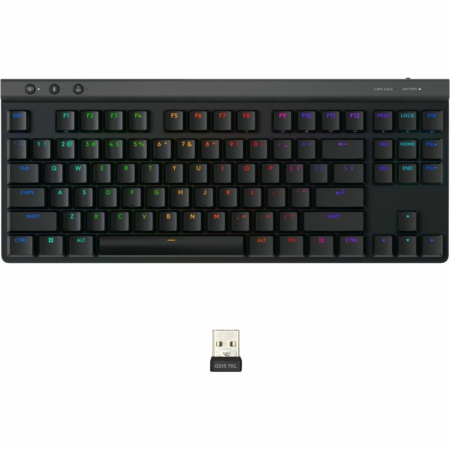 Logitech G515 LIGHTSPEED TKL Low Profile Wireless Gaming Keyboard, LIGHTSYNC RGB, Thin Tenkeyless Design, PBT Keycaps, Tactile (Brown) Mechanical Switches, Black