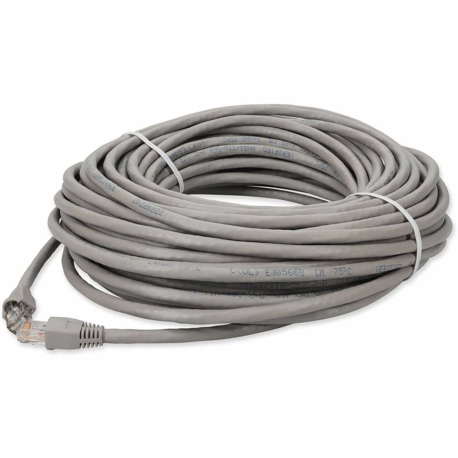 AddOn 300ft Gray CAT 6A PVC Ethernet Cable Snagless Bubble Boot RJ-45 M/M