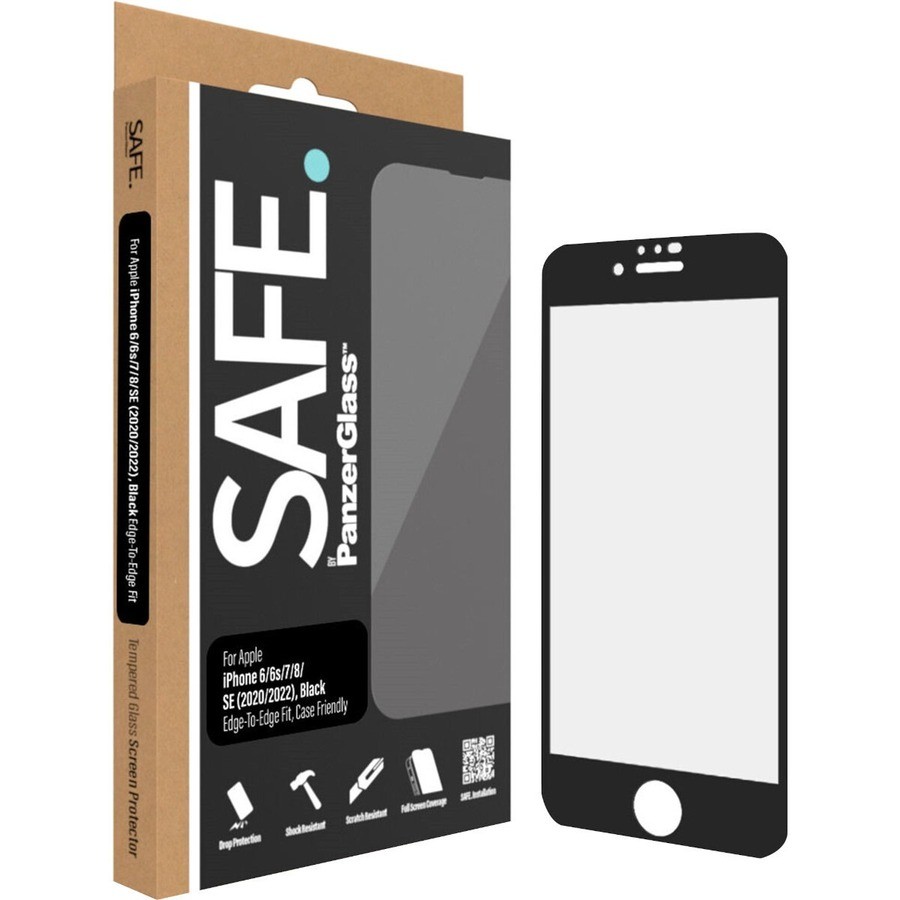 Safe Tempered Glass, Polyethylene Terephthalate (PET) Screen Protector - Black, Transparent - 1 Pack