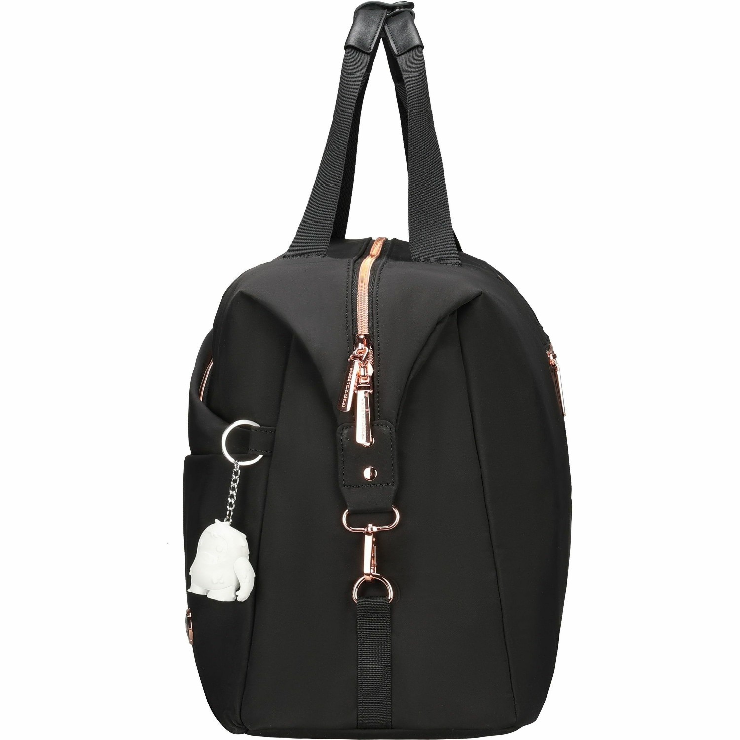 Swissdigital KATY ROSE NG Black Duffle Bag - Stylish, Eco-Friendly Fabric with Multiple Storage Options, Perfect for Students, Professionals, and Everyday Use