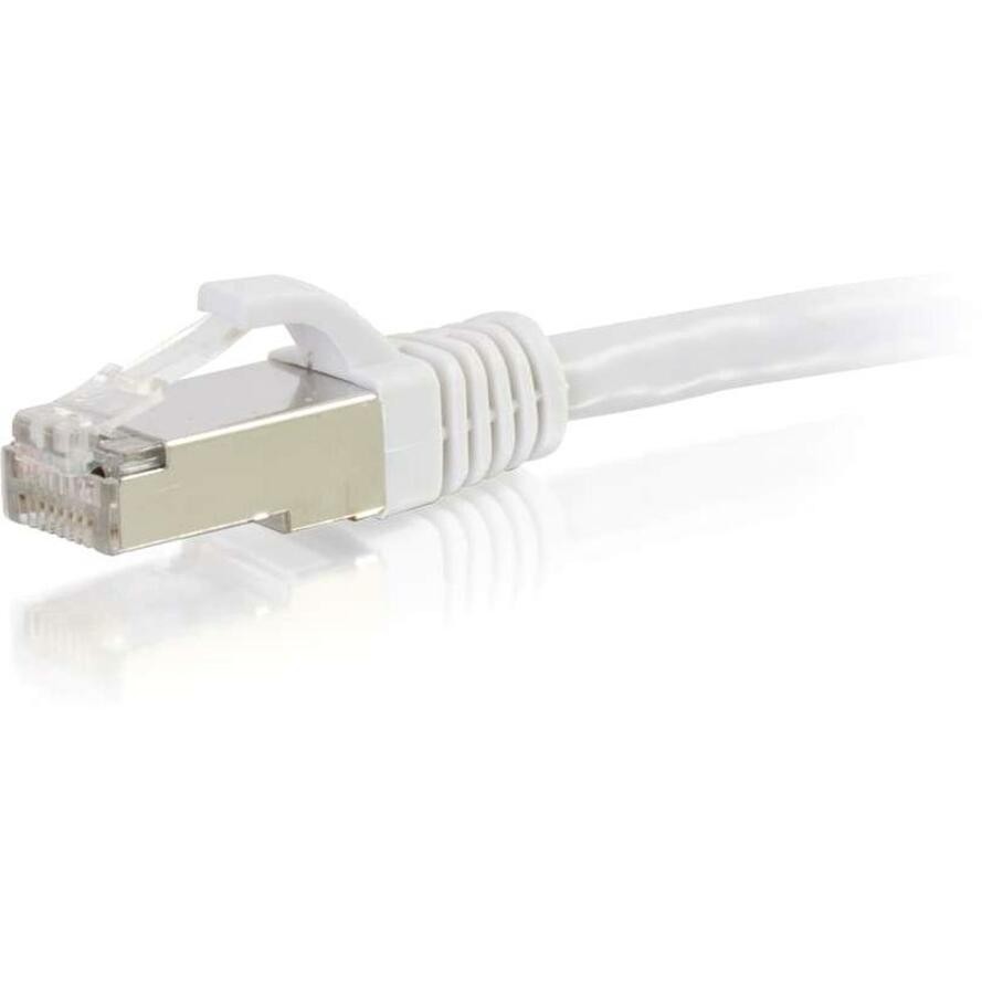 Cables To Go C2G Cat6 Snagless Shielded (STP) Network Patch Cable, White, 1FT