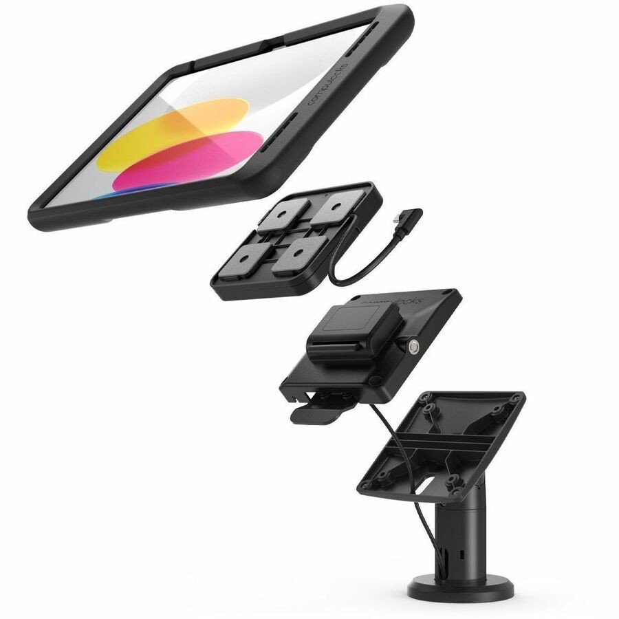 Compulocks iPad 10th-11th (A16) Gen, Mount with Cable-free Charging Tilting Stand 4" - Black