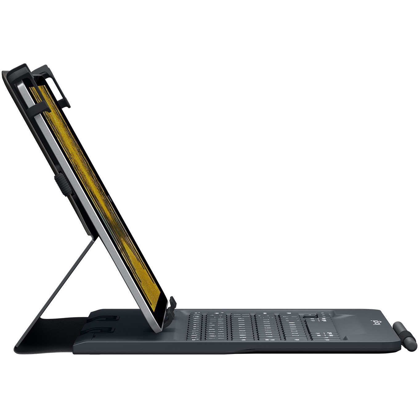 Logitech Universal Folio Keyboard/Cover Case (Folio) for 9" to 10" Amazon, Huawei, Samsung, Apple iPad Air, iPad (4th Generation), iPad (3rd Generation), iPad 2, Galaxy Tab A8, Galaxy Tab A7, Galaxy Tab S7, Galaxy Tab S6, Galaxy Tab S5e, Galaxy Tab S4, MediaPad M5 lite, ... Tablet - Black
