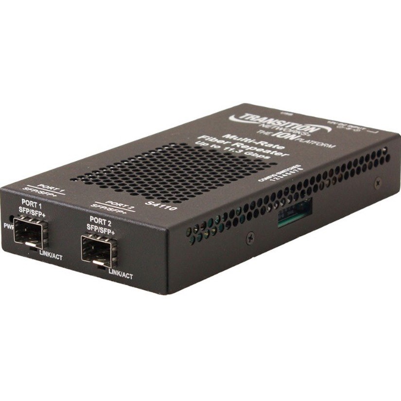 Stand-alone Fiber to Fiber Media Converter SFP+ to SFP+ for Data Rates from 1 Gbps to 11.5 Gbps