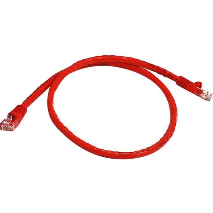 Monoprice Cat6 24Awg 550MHz Utp Bare Copper Snagless Ethernet Patch Cable, Red, 2FT