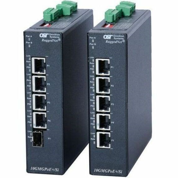 Omnitron Systems 10G Unmanaged Industrial Multi-Gigabit / Multi-Rate PoE++ (60W) Switch