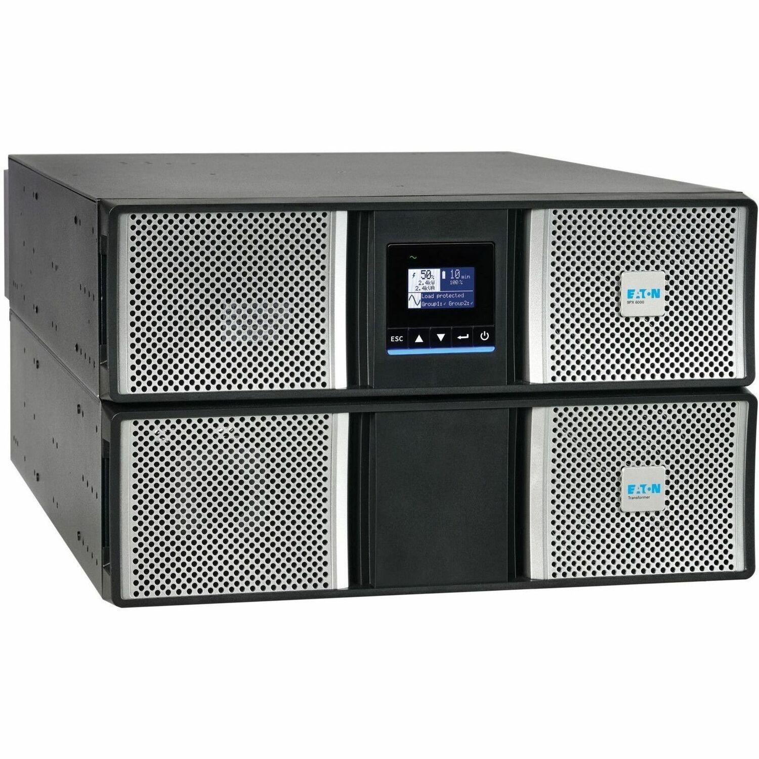 Eaton 9PX G2 6000VA 5400W 208/120V Online Double-Conversion UPS - L6-30P or Hardwired Input, 18x 5-20R, 2x L6-20R, 1x L6-30R, Cybersecure Network Card, Extended Run, 6U Rack/Tower