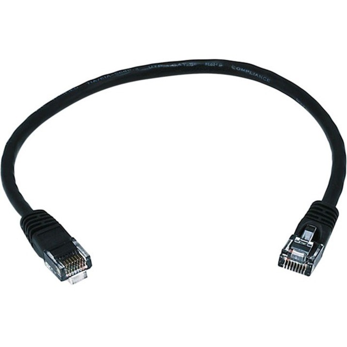 Monoprice Cat5e Utp 24Awg 350MHz Snagless Copper Patch Cable, Black, 1FT