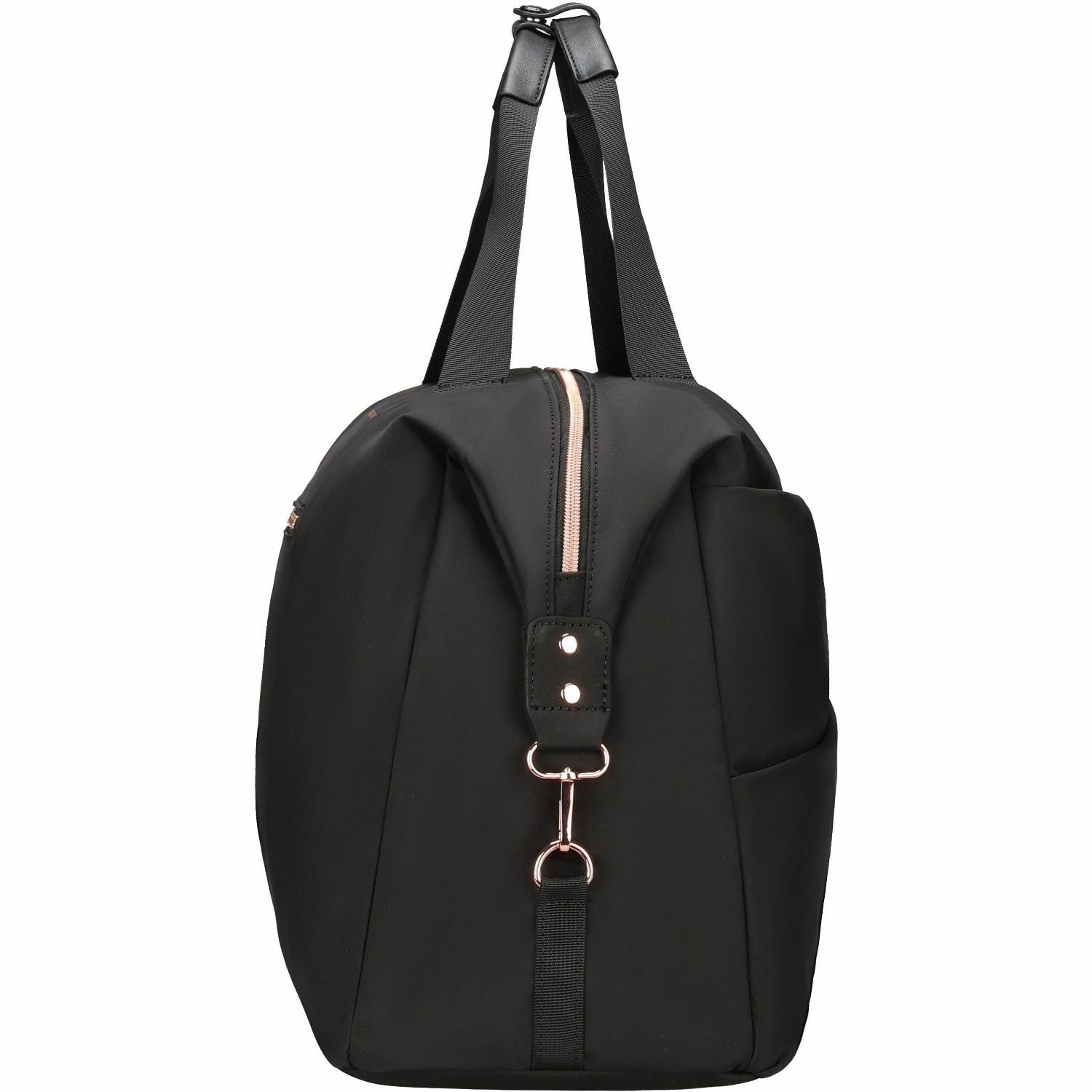 Swissdigital KATY ROSE NG Black Duffle Bag - Stylish, Eco-Friendly Fabric with Multiple Storage Options, Perfect for Students, Professionals, and Everyday Use
