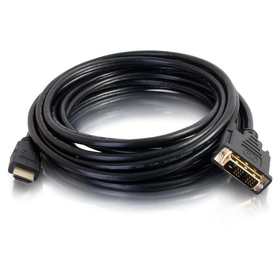 C2G 3M Hdmi To Dvi Adapter Cable - Dvi-D Digital Video Cable - Adapterkabel - Enkel LÄNK - Dvi-D Hane Till Hdmi Hane - 3 M - Dubbelt Skärmad - Svart