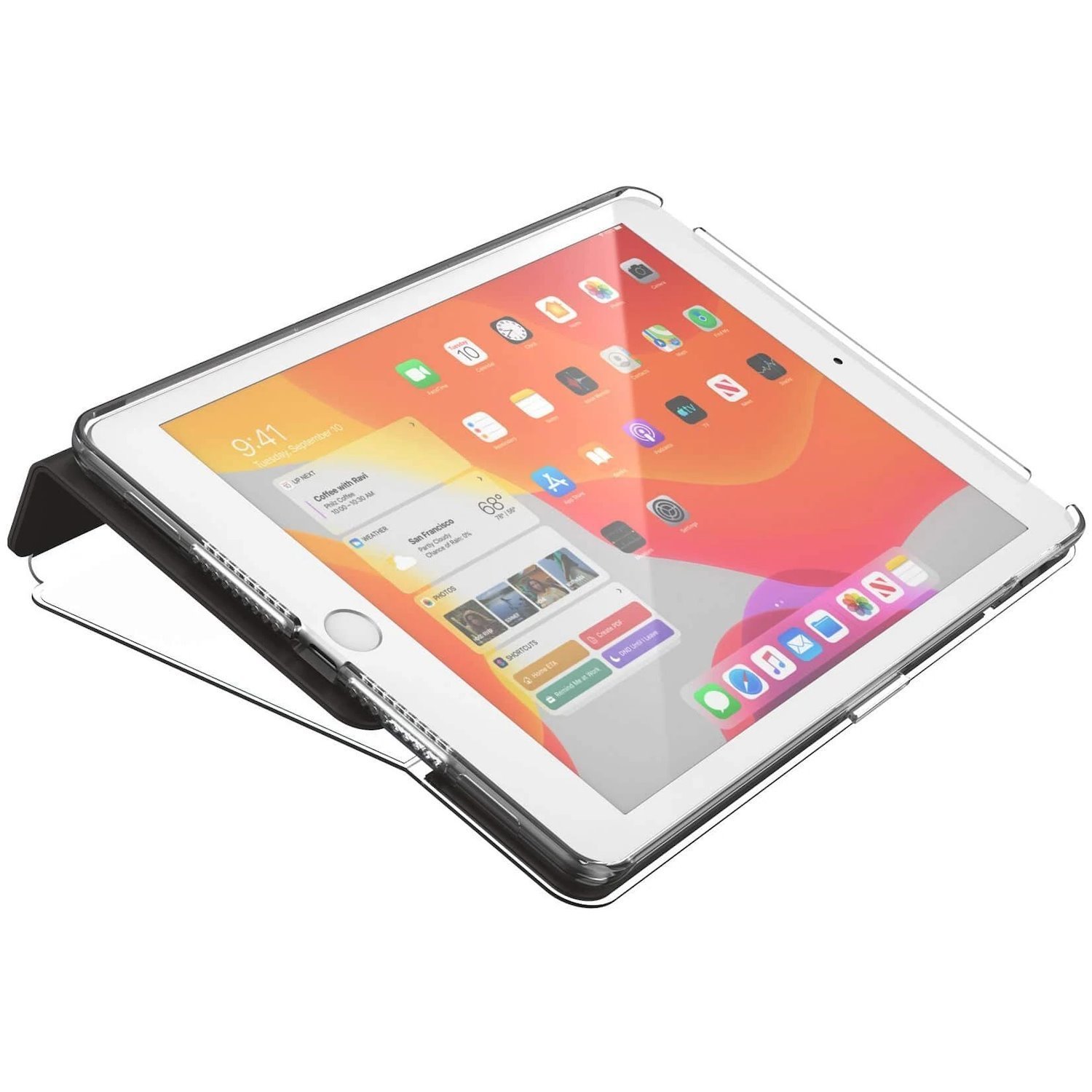 Speck Balance FOLIO Carrying Case (Folio) for 10.2" Apple iPad (7th Generation) Tablet - Black, Clear