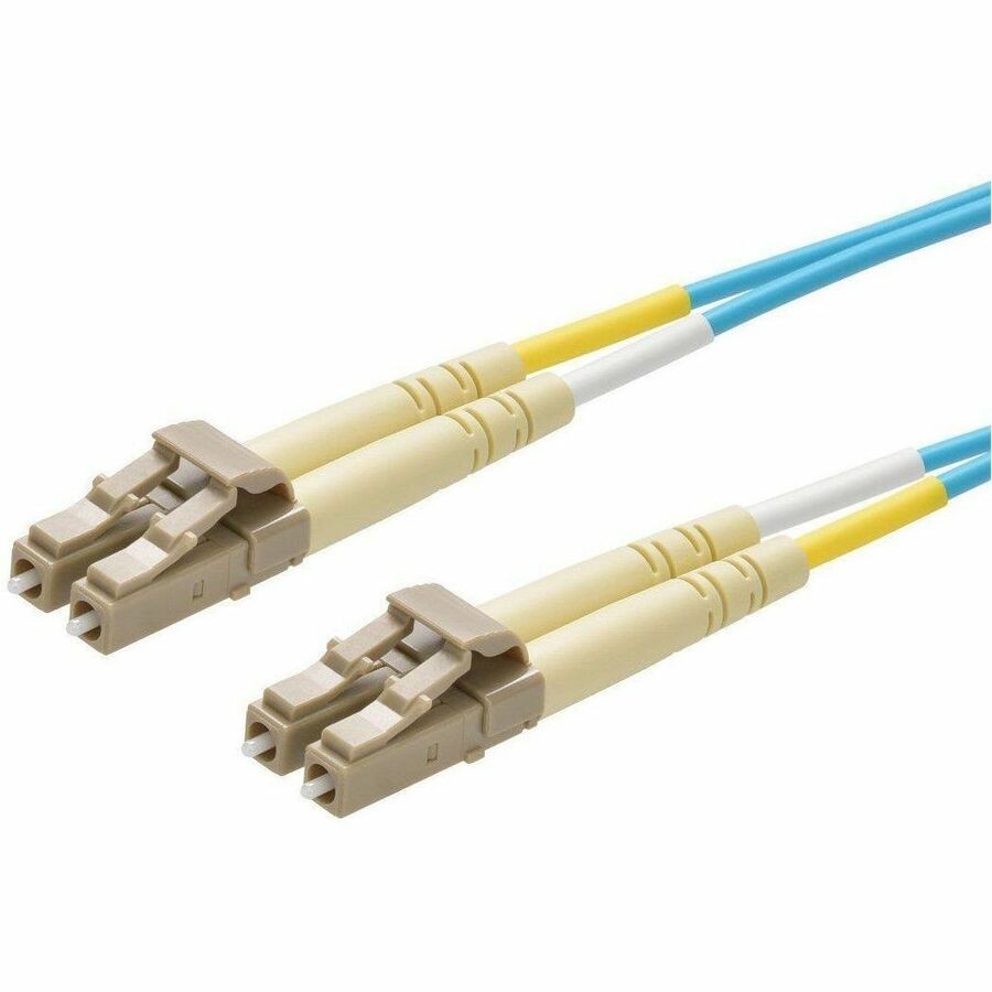 Monoprice Multi-Mode OM3 Fiber Optic Cable - LC-LC UL 2mm 50/125 OFNR Duplex Aqua 7m