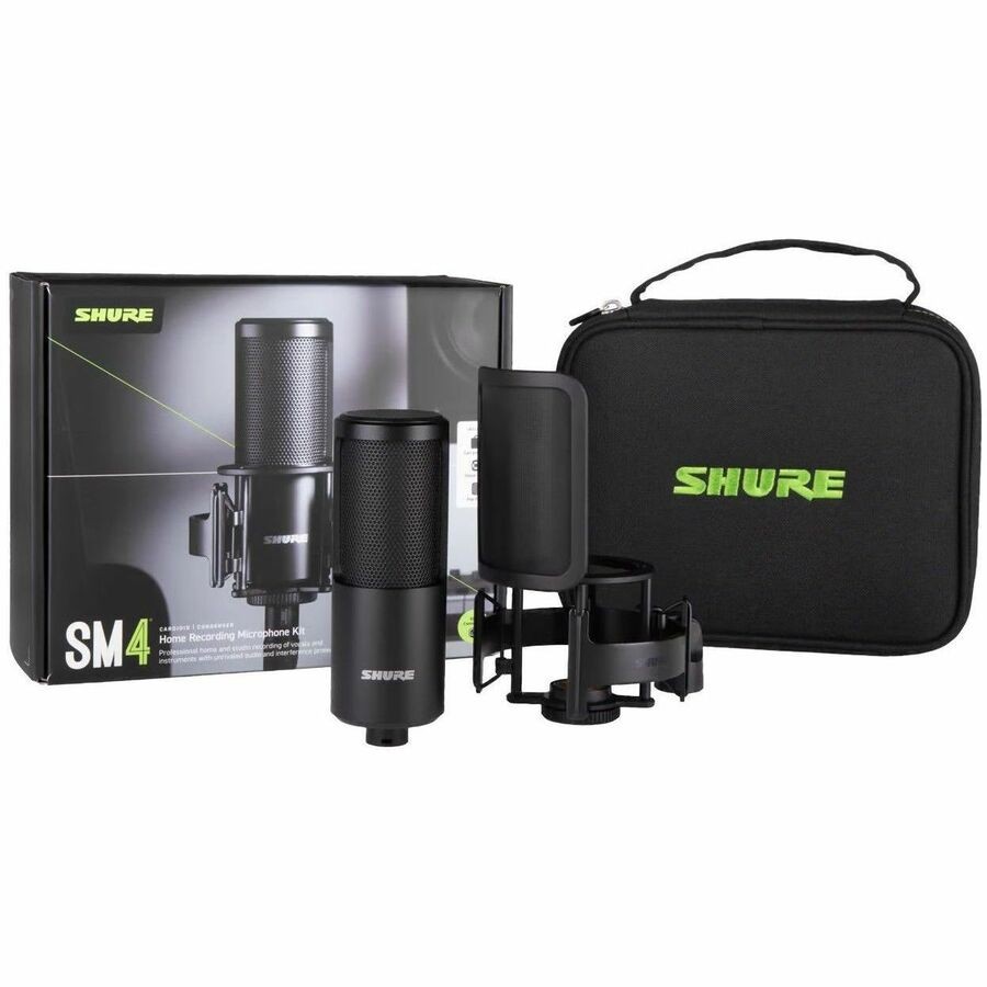 Shure SM4 Rugged Wired Condenser Microphone for Home Studio, Vocals, Stage, Studio, Home, Recording