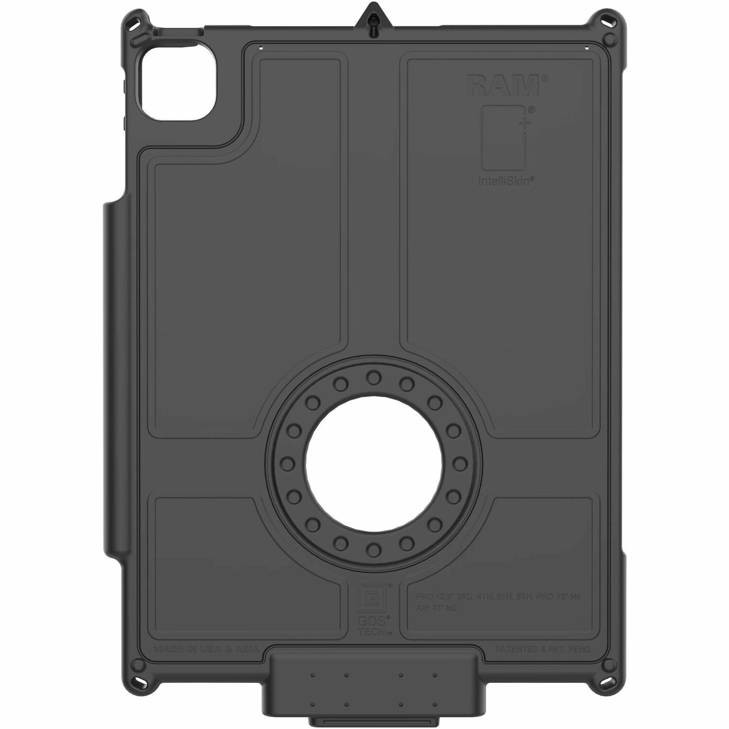 RAM Mounts IntelliSkin Rugged Carrying Case (Sleeve) for 12.9" to 13" Apple iPad Pro 13 (2024), iPad Air 13 (2024), iPad Air 13 (2025), iPad Pro (3rd Generation), iPad Pro (4th Generation), iPad Pro (5th Generation), iPad Pro (6th Generation) Tablet - Black