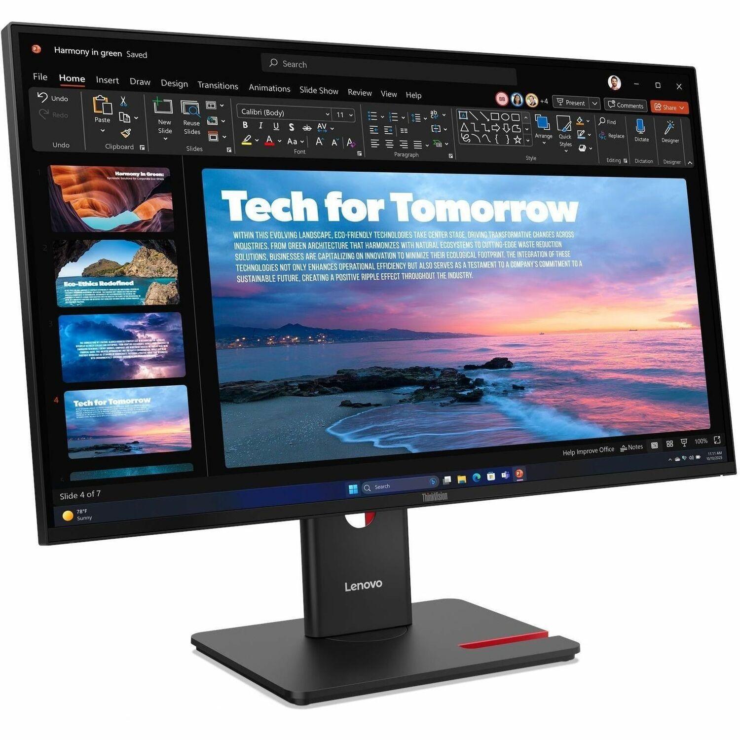 Lenovo ThinkVision T27QD-40 27" Class WQHD LED Monitor - 16:9 - Eclipse Black