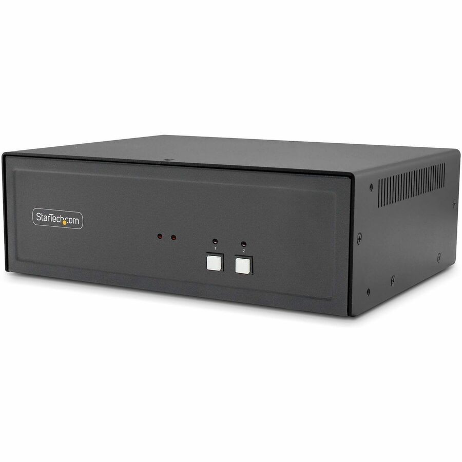StarTech Secure 2-Port Dual-Monitor KVM Switch, HDMI or DisplayPort, 4K 60Hz, NIAP 4.0, CAC, Made in the USA