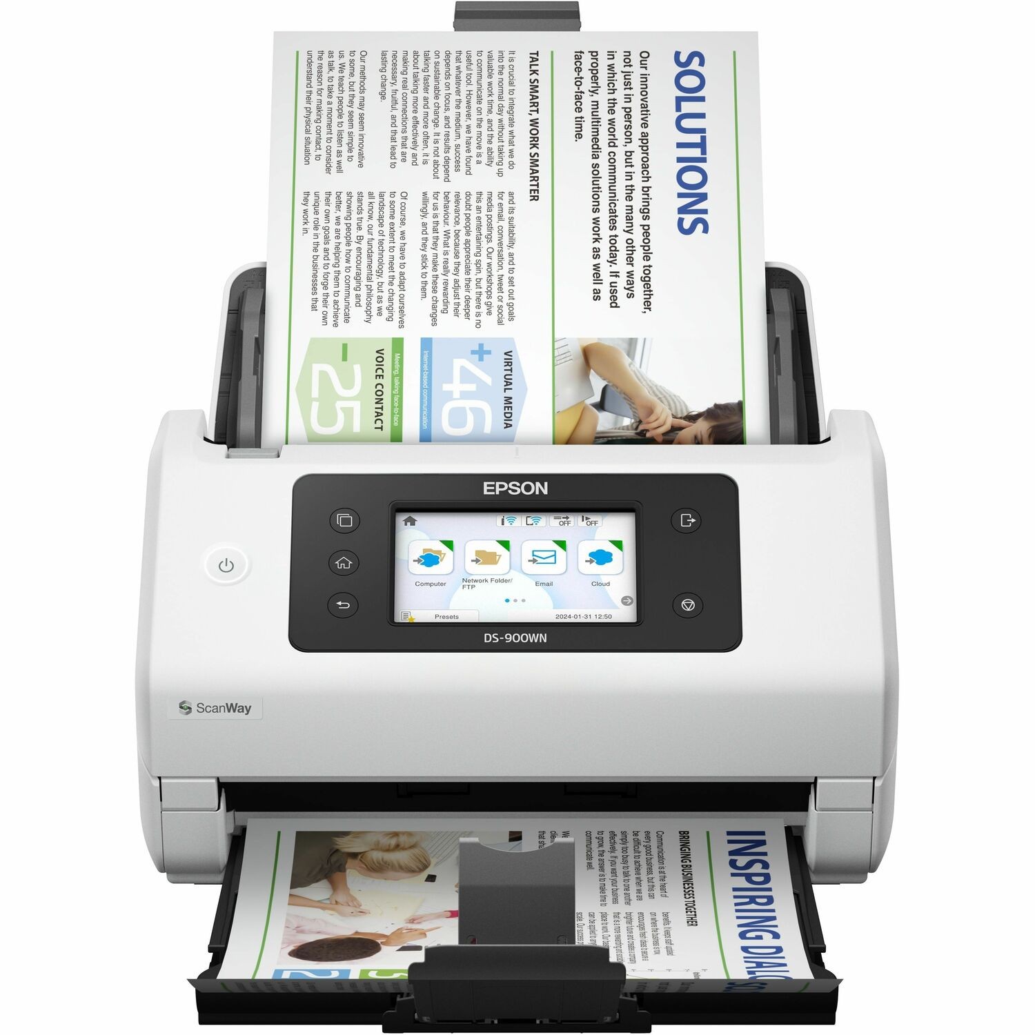 Epson WorkForce DS-900WN Cordless Sheetfed Scanner - 600 x 600 dpi Optical