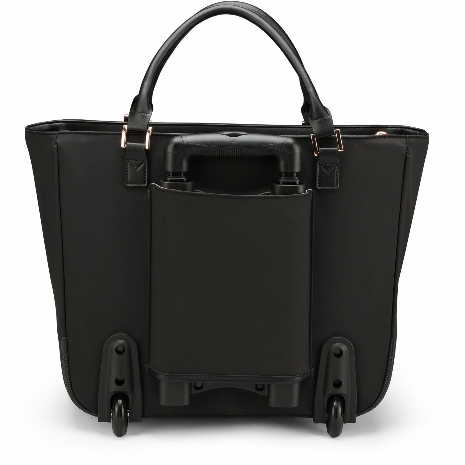 Swissdigital KATY ROSE NG Black Tote Cabin | LED - USB Charging Port, RFID Protection Pocket, LED Light, Eco-Friendly Fabric, Padded Laptop Compartment for 17" Laptop, Padded Tablet Compartment for 12.9" Tablet, Dedicated Powerbank Pocket