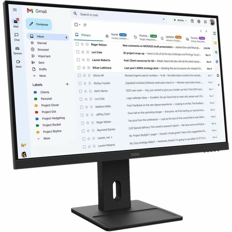 Lenovo ThinkVision E27-40 27" Class Full HD LED Monitor - 16:9 - Raven Black