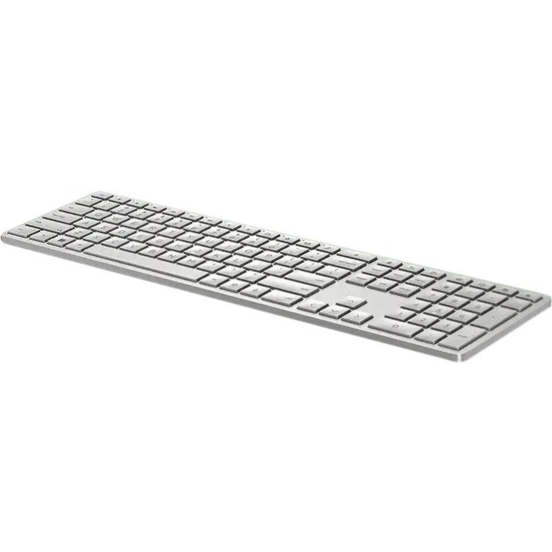 HP 970 Keyboard - Wireless Connectivity - USB Type A, USB Type C, USB Interface - Silver