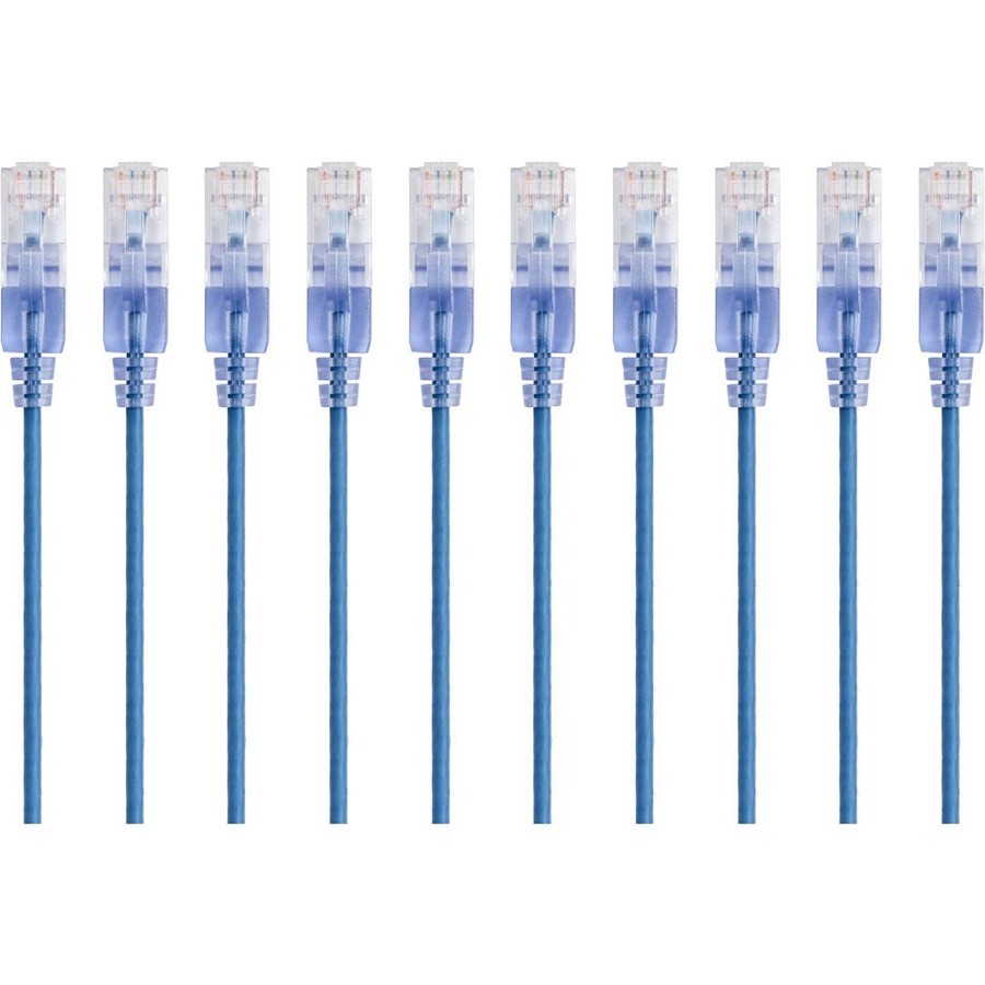 Monoprice 10-Pack_ SlimRun Cat6A Ethernet Network Patch Cable_ 3FT Blue