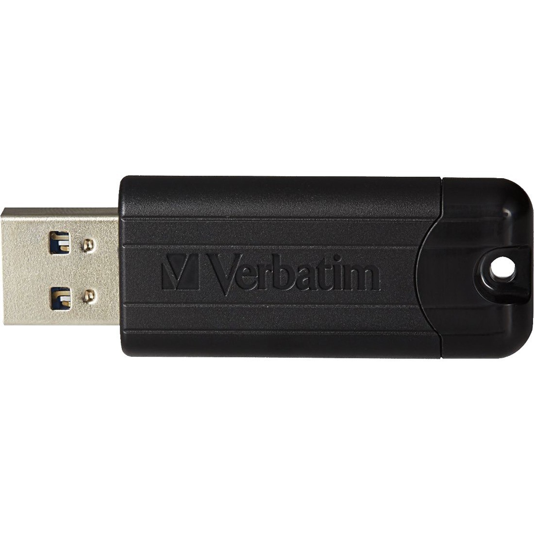 128GB PinStripe USB 3.2 Gen 1 Flash Drive - Black