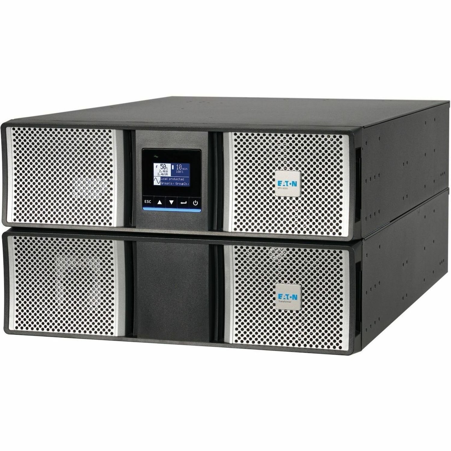 Eaton 9PX G2 5000VA 5000W 208/120V Online Double-Conversion UPS - L6-30P or Hardwired Input, 18x 5-20R, 2x L6-20R, 1x L6-30R, Cybersecure Network Card, Extended Run, 6U Rack/Tower