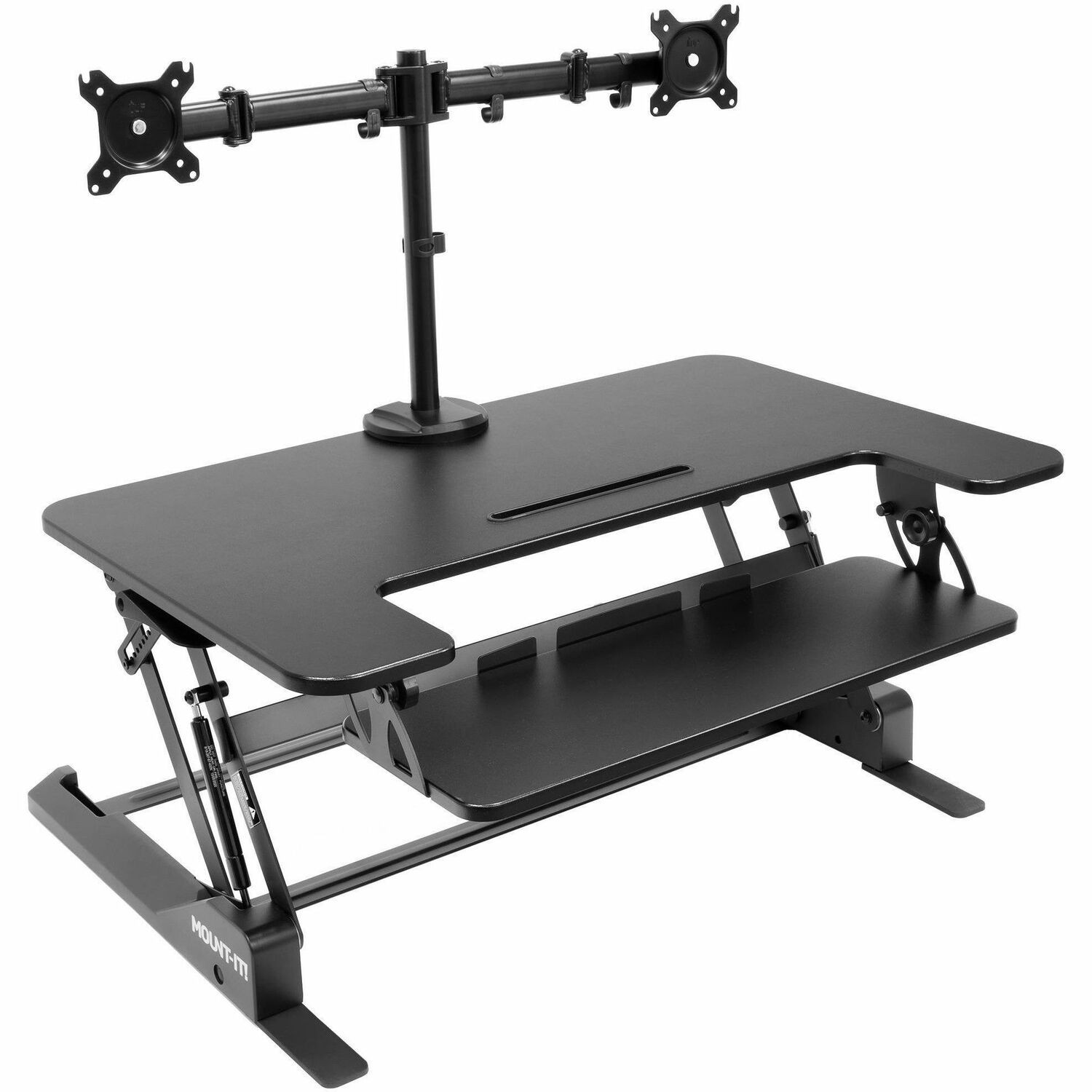 Mount-It! Sit-Stand Desk Converter with Dual Monitor Mount