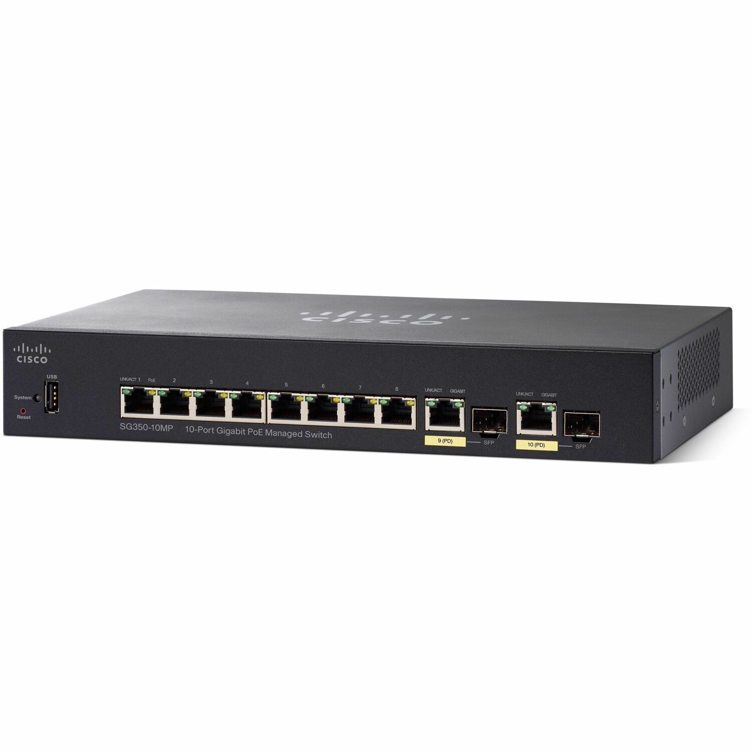 Cisco SG350-10MP 10-Port Gigabit PoE Managed Switch