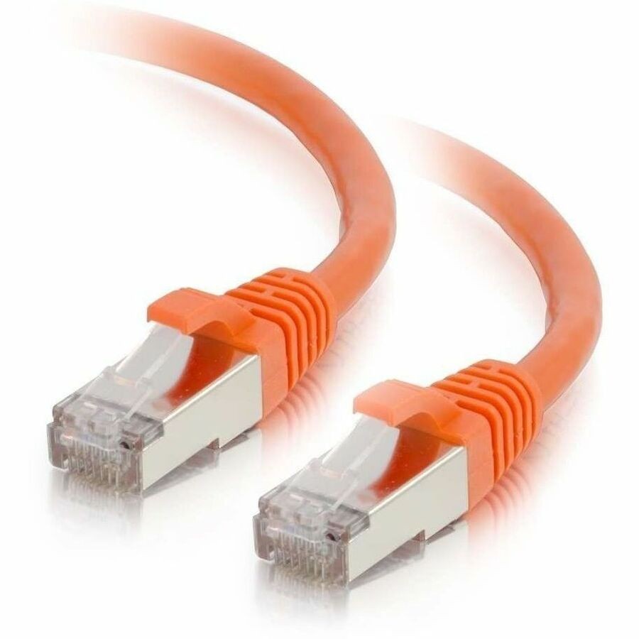 Cables To Go C2G Cat6 Snagless Shielded (STP) Network Patch Cable, Orange, 1FT