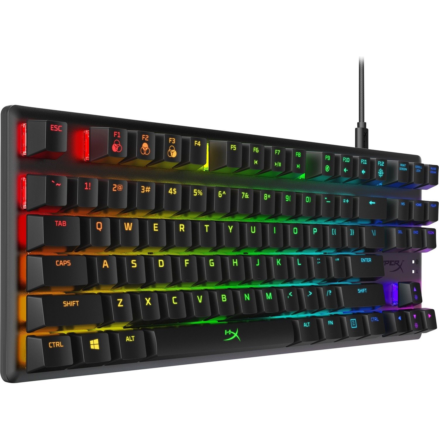 HyperX Alloy Origins Core Rugged Gaming Keyboard - Cable Connectivity - USB Type C Interface - RGB LED - English (US) - Black