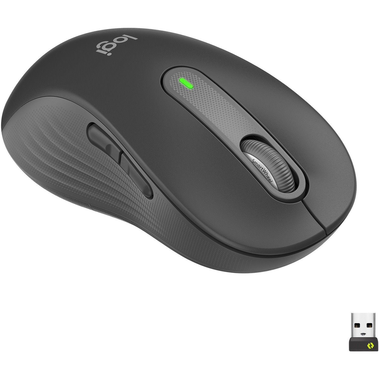 Logitech Signature M650 L LEFT Mouse - Bluetooth/Radio Frequency - USB - Optical - 5 Button(s) - 5 Programmable Button(s) - Graphite