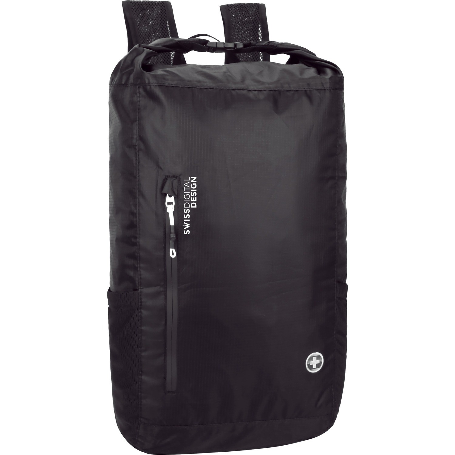 Swissdigital Design Goose SD1594-01 Carrying Case (Backpack) for 16" Apple iPad Notebook, Tablet, MacBook Pro, Cell Phone, Accessories - Black